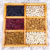 Wooden Tray filled with Dry Nuts- Healthy Bites Tray