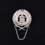 Silver Ganesh Ji Brooch for Men