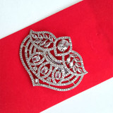 Silver Gem-Encrusted Saree Pin