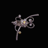 Fancy Design Silver Saree Pin Stone Studded