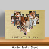 Happy Mother's Day Printed On Heart Shaped Design Photo Print Metal Sheet