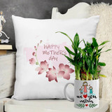 Soft Cushion & Bamboo In Ceramic Mug Combo For Mother's Day