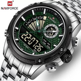 NaviForce NF9205 Green/Silver Digital Watch For Him