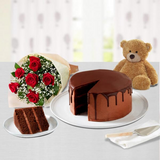 Cake, Teddy and Roses (Australia Delivery Only) Cake, Teddy and Roses (Australia Delivery Only)