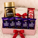 Best Chocolate Hamper Dairy Milk Kitkat, Nescafe With Personalized Mug