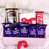 Best Chocolate Hamper Dairy Milk Kitkat, Nescafe With Personalized Mug Best Chocolate Hamper Dairy Milk Kitkat, Nescafe With Personalized Mug