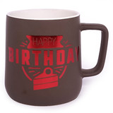 Dim Grey Mug with Red Printed Birthday Wish