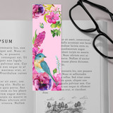 Pretty Flowers & Bird Printed Pink Bookmark