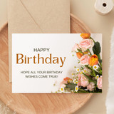 Birthday Wishes Printed Floral Greeting Card