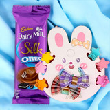 Cute Bow Hair Rubber with Mini Star Clips Set & Dairy milk Oreo Gift Combo
