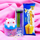 Tiffany Crunch N Cream Chocolate With Multi-colour Hair Band & Pencil Set