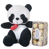 Cute Baby Panda with Heart Pendant With Ferrero Chocolate Cute Baby Panda with Heart Pendant With Ferrero Chocolate