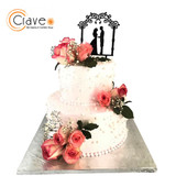Engagement Double Tier Cake - Crave Bakery