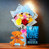 Ugly Love by Colleen Hoover With Chocolate & Rose Mix Bouquet & Teddy