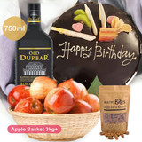Whisky Hamper with Apples, Cake & Almonds