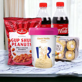 Haldiram's Spicy Coated Peanuts With Baskin Robbins Ice-cream, Ferrero Chocolate & Coke