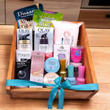 Cosmetic Essential Hamper In A Wooden Box
