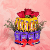 Refreshing Roses with Dairy Milk & 5 Star Chocolates Gift