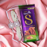 Brother & Sister Beautiful Rakhi With Dairy Milk Combo