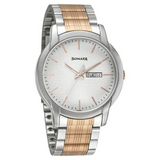 Beyond Gold Silver White Dial Metal Strap Watch (77031KM02)
