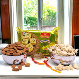 Healthy Dry Nuts, Soan papdi & Rakhi For Brother