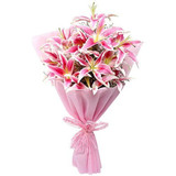 Beautiful Bouquet of 6 Lily Flowers Wrapper