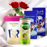 Badam Drink With Lindt Chocolates, Roses & Ice-cream Hamper