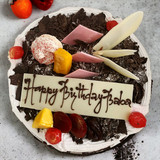 Tempting Black Forest Delight with Fruits & Chips Toppings
