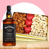 Dry Nuts & Gourmet Chocolate Box with Jack Daniels Whisky
