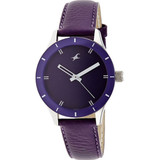 Fastrack Metal Case Purple Dial Analog Watch for Women (6078SL05)