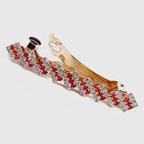 Tic-tac Red & White Stone Embedded Hair Clip