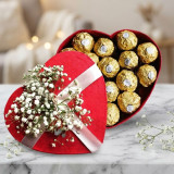 Small Heart Shape Box With Full of Ferrero Chocolates