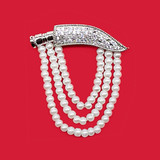 Khukuri White Moti Layer With Silver Small Brooch