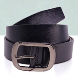 Black Colour Belt With Oval Buckle