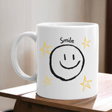 "Smile"Printed White Ceramic Mug