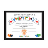 Greatest Dad Certificate with Personalized Name Print
