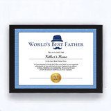 Best Dad Award Certificate Frame with Name Print
