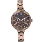 Titan Steel Case IP Brown Dial Analog Watch for Women (9969QM02)