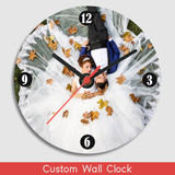 Modern Round Wall Clock with Personalized Photo Print