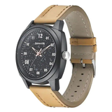 Volt+ Black Dial Leather Strap Watch For Men-77086PP11