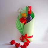 Perfect Wine Bottle With Roses Arrangement Perfect Wine Bottle With Roses Arrangement