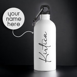 Personalized Name Print Aluminium White Bottle