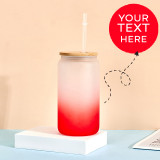 Personalized Message Print Cute Crystal Cup with Straw