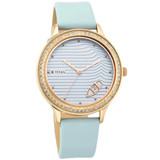 Titan Wander Blue Dial Leather Strap Watch-2634WL01