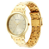 Titan Karishma Radiance Champagne Dial Analog Watch for Men-1825YM03