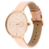 Titan Workwear Rose Gold Dial Red Leather Strap Watch-2651WL03