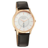 Titan Men's Rose Gold Dial Leather Strap Watch-1825WL02