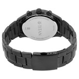 Titan Workwear Watch with Black Dial and Metal Strap-1805NM02