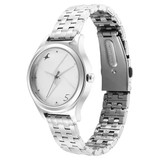 Fastrack Stunners Silver Dial Watch For Women-6152SM08