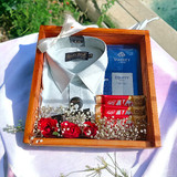 Men's Gift Hamper With Perfume, Chocolates, Roses & Shirt ( 16/40 cm )